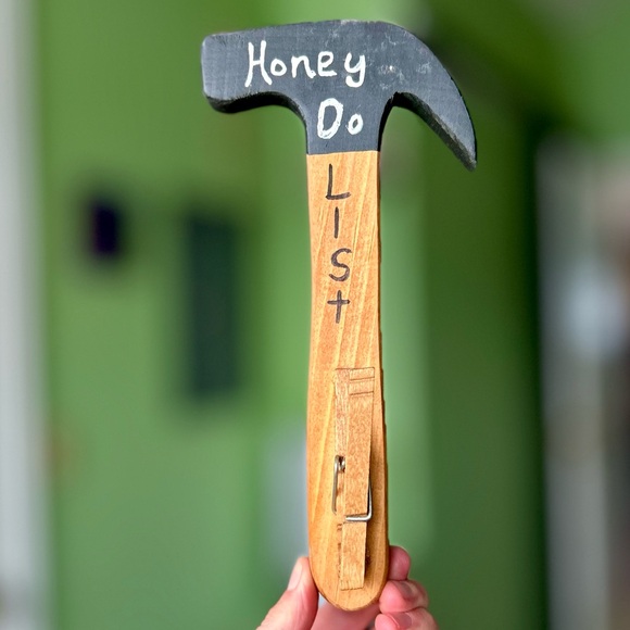 Other - Handmade Wooden Hammer Honey To Do List Clip Wall Hanging Decor Art
